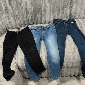 Kids Denim Jeans & Black Moto Pants Set - Blue and Black